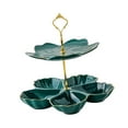 thumbnail image 5 of WeiLaiKeQi Tiered Ceramic Cake Stand Afternoon Tea Stand for Tea Party Wedding Birthday 2 Tier Green, 5 of 9