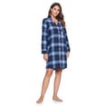 thumbnail image 2 of Ashford & Brooks Women's Flannel Plaid Sleep Shirt Button Down Nightgown, 2 of 3