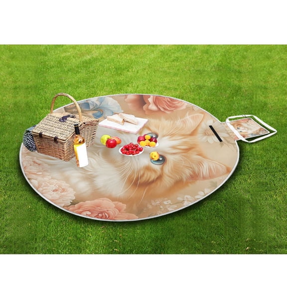 Picnic Blankets Teencool Beach Blanket Creatively Fluffy Companion with Blooms Pattern Outdoor Blanket for Travel