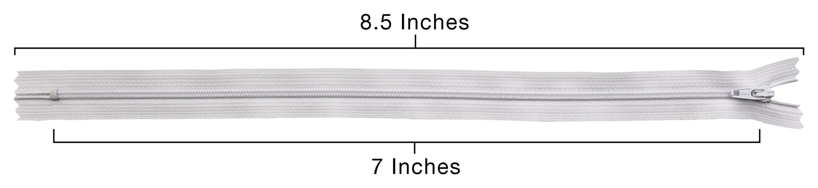 YKK® #3 Lightweight Closed-End Zipper, 7 Inch Length, Very Light Grey 337 (100 Pack)