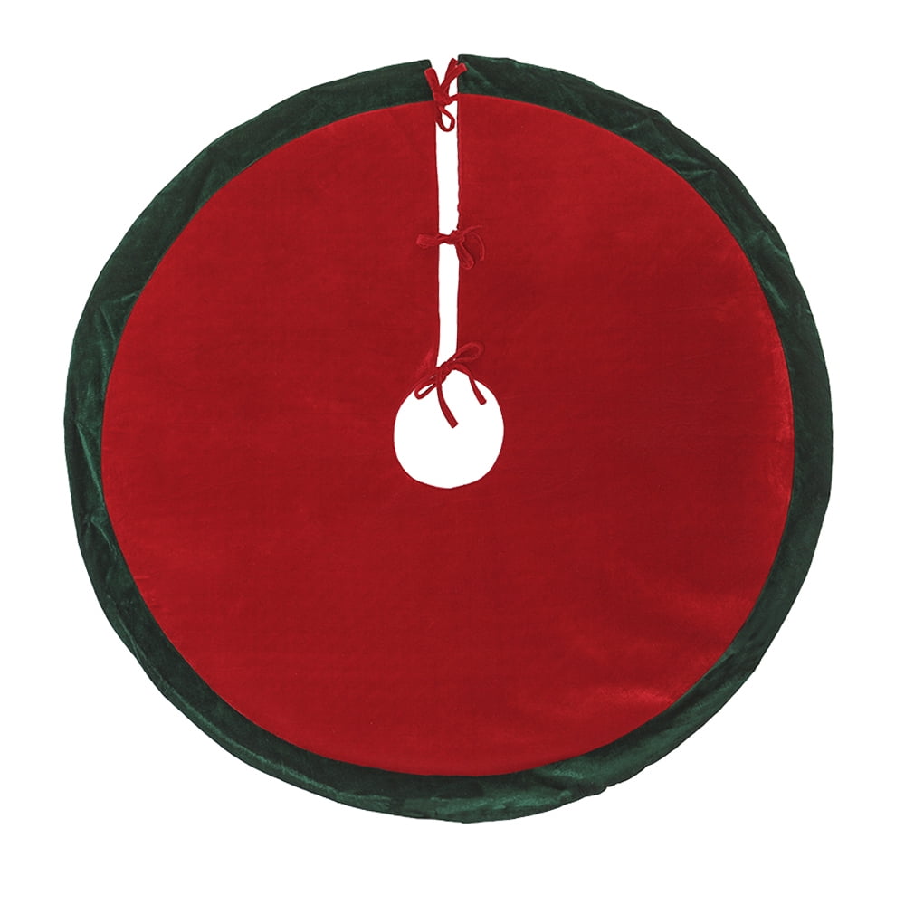 Christmas Tree Skirt Red & Green Velvet