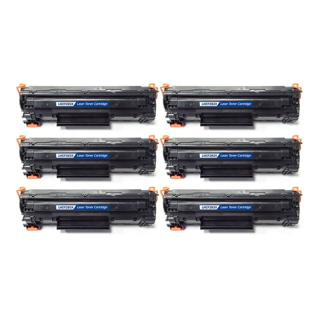 L-ink Pack de 6 HP 83X (CF283X) Cartouches de Toner Noir à Rendement Élevé Compatibles