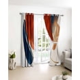 thumbnail image 3 of Navy Blue Burnt Orange Blackout Curtains for Bedroom/Living Room, Thermal Insulated Kitchen Curtains, Artwork Geometric Retro Grommet Darkening Window Treatment Drapes 42"x84"x2, 3 of 8