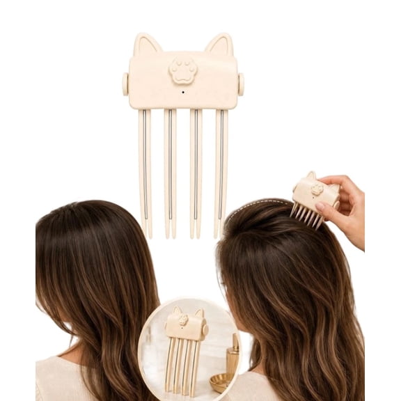 Cat Ear Heated Root Lifter, Pink Wireless Heated Volumizing Root Lift Clip, USB Rechargeable Heated Volumizing Clip for Bangs & Fine Hair