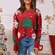 thumbnail image 1 of Puntoco suéter moda mujer Navidad manga larga Pullove cuello redondo Casual suéter tops Navidad liquidación Puntoco Puntoco-2257, 1 of 5