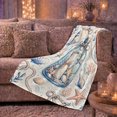 thumbnail image 6 of Vintage Coastal Lighthouse Ocean Waves Nautical Sketch, Peaceful Coastal Landscape Scene, Warm Flannel Blanket for Beach House and Living Room, Beach Lovers Housewarming Gift, Coastal Home Decor, 6 of 9