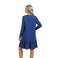 thumbnail image 2 of SHIBEVER Fall Dresses for Womens Casual Crew Neck Ruffle Hem Mini Dress Comfy Short Sleeve Loose Fit Solid Color Shirt Dress, 2 of 5