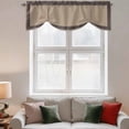 thumbnail image 2 of Black Brown Greek Key Tie Up Valance Curtains for Windows, Kitchen Curtains Window Treatments, Geometric Greece Ancient Farmhouse Geo Short Window Shades Valances for Bedroom Bathroom Cafe 42"x18", 2 of 8