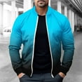 thumbnail image 2 of MaFYtyTPR Men's Jackets Lightweight Autumn and Winter Stand-up Collar Gradient Color Coat Long Sleeve Headless Jacket on Sky Blue L(US 8), 2 of 5