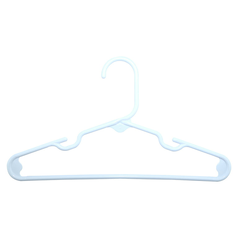 Your Zone Children's Clothing Hangers, 10 Pack, White, Sizes Up to 8,  Durable Plastic