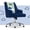 Blue, variant on Serta Scarlett Modern MidBack Office Chair Velvet Fabric Silver Metal Base Black