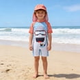 thumbnail image 5 of Gunia Baby Boy Bathing Suit Long Sleeve Rash Guard Swim Shirt With Upf Sun Matching Swim Trunks Swimsuits For Beach Pool 0-5 Years, 5 of 6