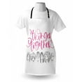 thumbnail image 4 of Feminist Apron, Stronger Together Calligraphy with Sketch Drawn Woman Heads with Various Hair, Unisex Kitchen Bib with Adjustable Neck for Cooking Gardening, Adult Size, Pink Grey White, by Ambesonne, 4 of 4