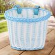 thumbnail image 5 of Cesta delantera para bicicleta, cesta impermeable tejida a mano para bicicletas de niños y adultos (blanco y azul), 5 of 6