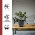 thumbnail image 2 of Ecopots Round Recycled Plastic Modern In/Outdoor Planter Flower Pot Saucer, Dark Grey, 11", 2 of 4