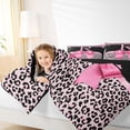 thumbnail image 4 of Erosebridal Cheetah Animal Print Kids 7pcs Bedding Comforter Set,Letter R Monogram Queen Bedding Sets For Girls,Black Reversible, 4 of 7