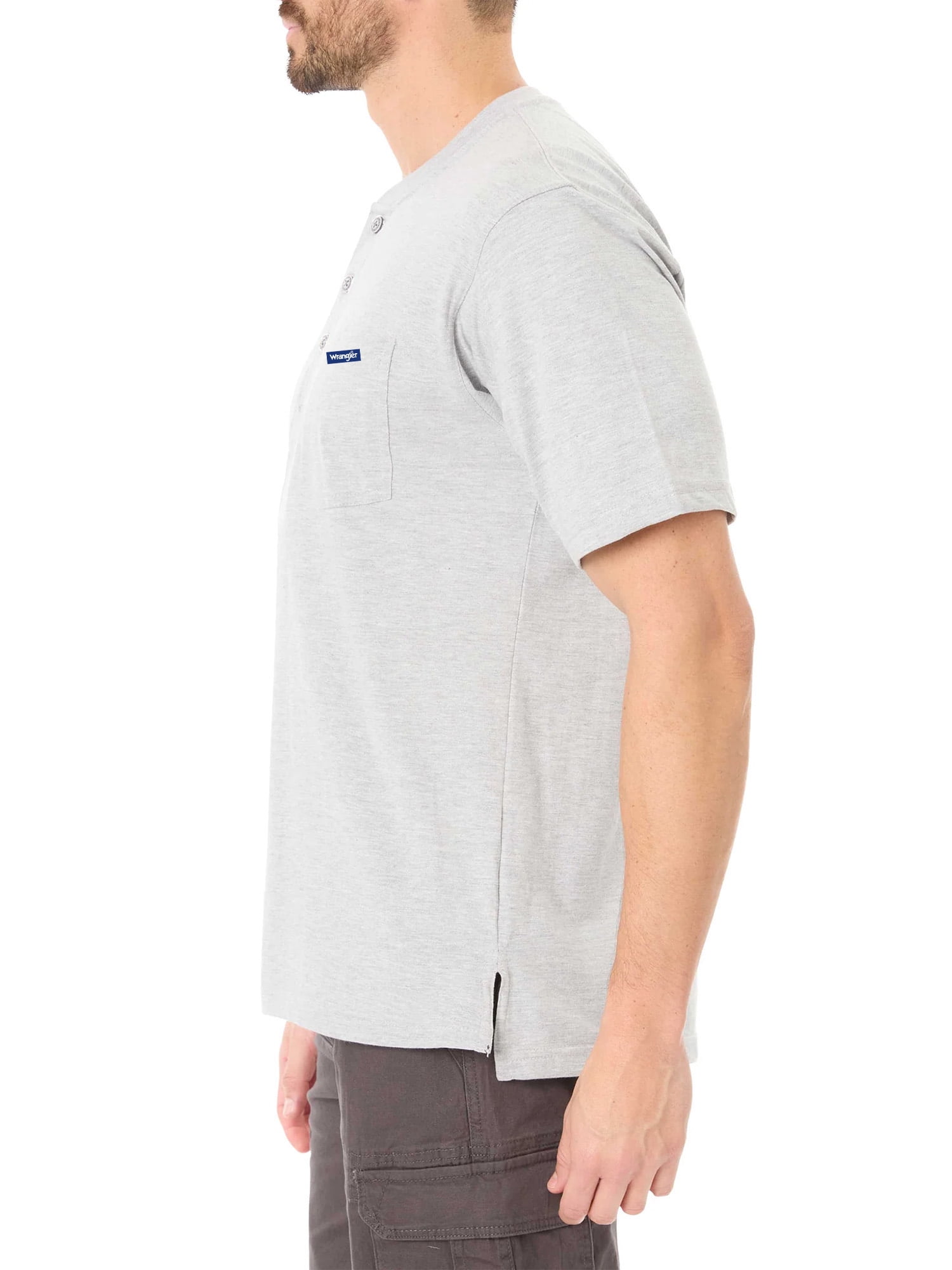 Wrangler Men's Big and Tall Button Henley T-Shirts , Big Size's up to 6XL and Tall Size's up to 5XT
