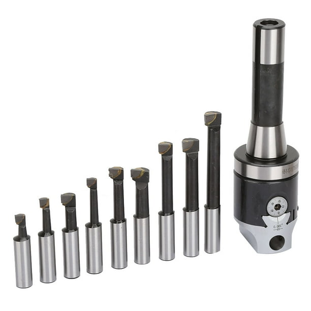 Juego de barra de mandrinar de 13 piezas acero al carbono Inglés R8 Cabezal de barra de mandrinar Cabezal de mandrinar R8 Proceso de torno CNC F1 0001 '' 7/16-20UNF Set ANGGREK Otros