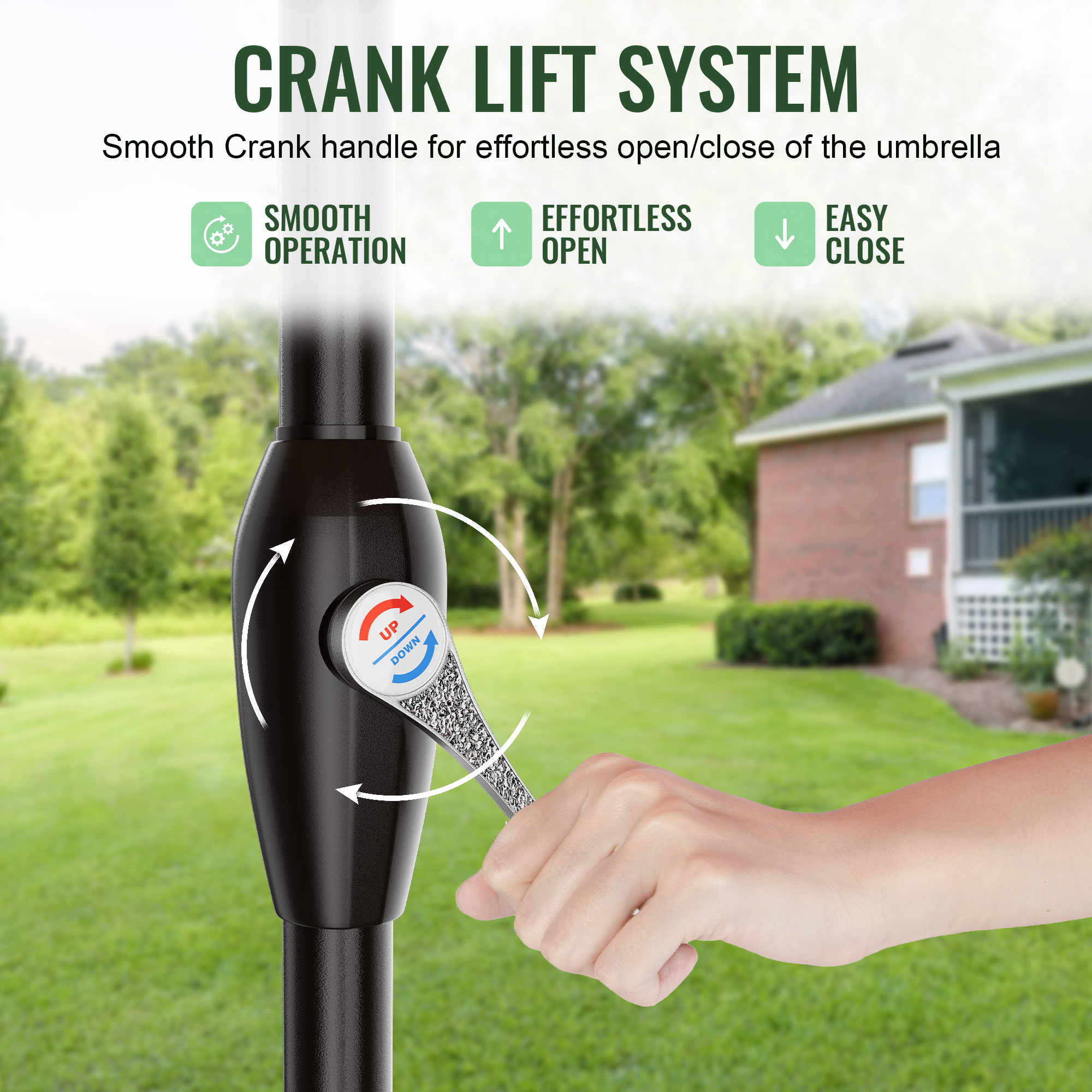 Easthome 7.5ft Patio Market Umbrella with Crank Handle photo 5