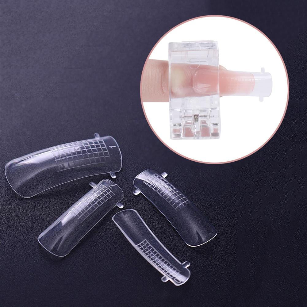 100pcs Jelly Fake Nails For Nail Art Tips DIY Clear Full Cover Acrylic UV Gel Fake Nail Tips For Decoration Fake Nails False