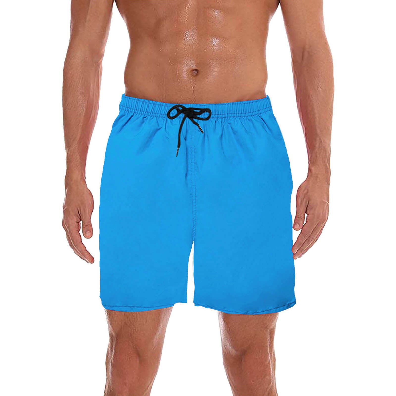 Swim Trunks for Mens Quick Dry Waterproof Plain Color Straight Beach ...