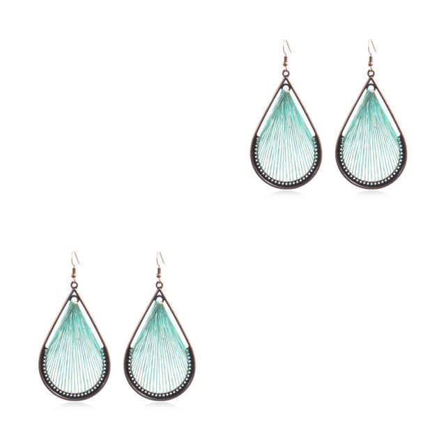 Guardurnaity 2 uds pendientes de gota de agua cadena colgante moderno Simple grande oreja larga alambre gancho pendiente joyería encanto mujeres Type6 NO6