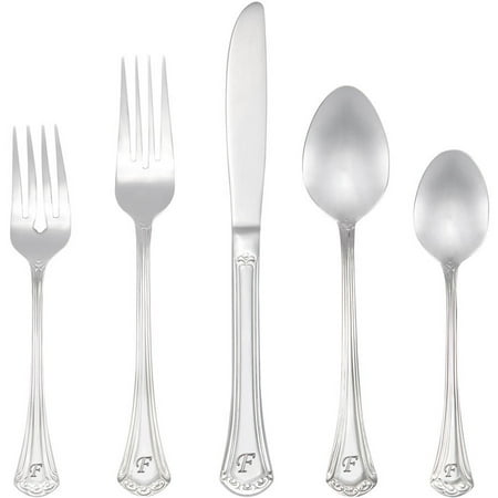 RiverRidge 46-Piece Monogrammed Flatware, Excelsior Pattern