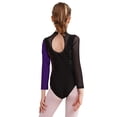 thumbnail image 2 of IEFIEL Kids Girls Dance Leotard Rhinestones Contrast Color Gymnastics Workout Unitard Figure Skating Bodysuit Purple 8, 2 of 7
