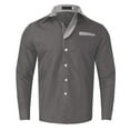 thumbnail image 1 of Men's Fashion Casual Long Sleeve Shirt - Solid Color Collar Button Design, Cotton Linen Blend for Work/Leisure, 1 of 3