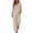 Beige, variant on Cotton Plus Size 2 Piece Sets for Women V Neck 3/4 Sleeve Blouses and Elastic Waisted Drawstring Pants with Pockets Lounge Baggy Set