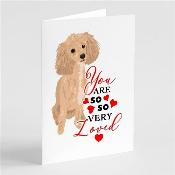 Poodle Toy Apricot #1 so Loved Greeting Cards and Envelopes Pack of 8 7 in x 5 in