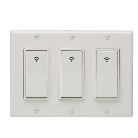 Type 3 Gang AC 100-240V Smart WIFI LED Light Switch Wall Panel Mobile APP Remote Control for
