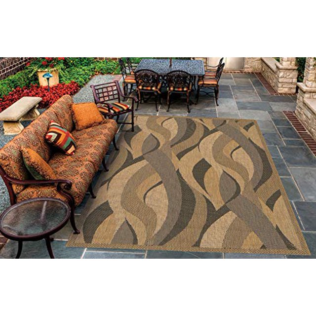 Couristan 1562/0154 Recife Seagrass Natural/Black Rug 3-Feet 9-Inch by 5-Feet 5-Inch