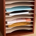 thumbnail image 4 of Scranton & Co 11 Compartment Vertical Wood Desk Organizer in Cherry Brown, 4 of 6