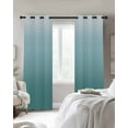 thumbnail image 3 of Turquoise Ombre Blackout Curtains 90 Inches Long for Bedroom, Teal White Gradient Modern Abstract Art Thermal Insulated Room Darkening Black Out Window Curtain Panels Grommet Drapes for Living Room, 3 of 8