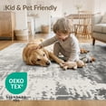 thumbnail image 4 of ODIKA 4'x6' Grey White Distressed Geometric Abstract Washable Area Rug Weathered Industrial Modern Contemporary Textured for Bedroom, Reading Nook, Pet Friendly & Non-Shedding, 4 of 7