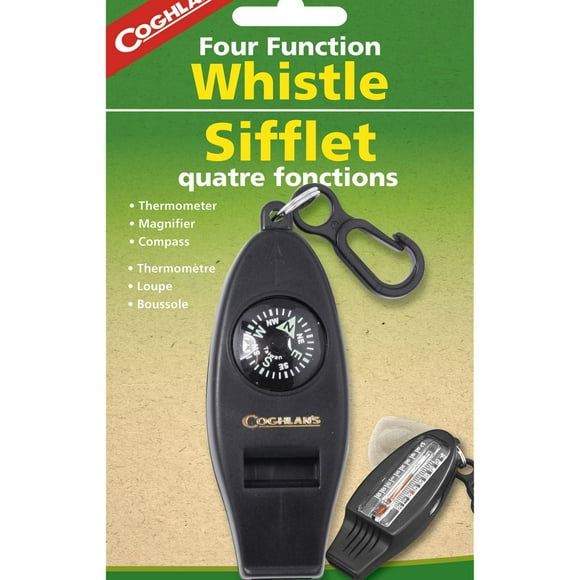 Coghlan's Four Function Whistle, Multi-use. Color: Black