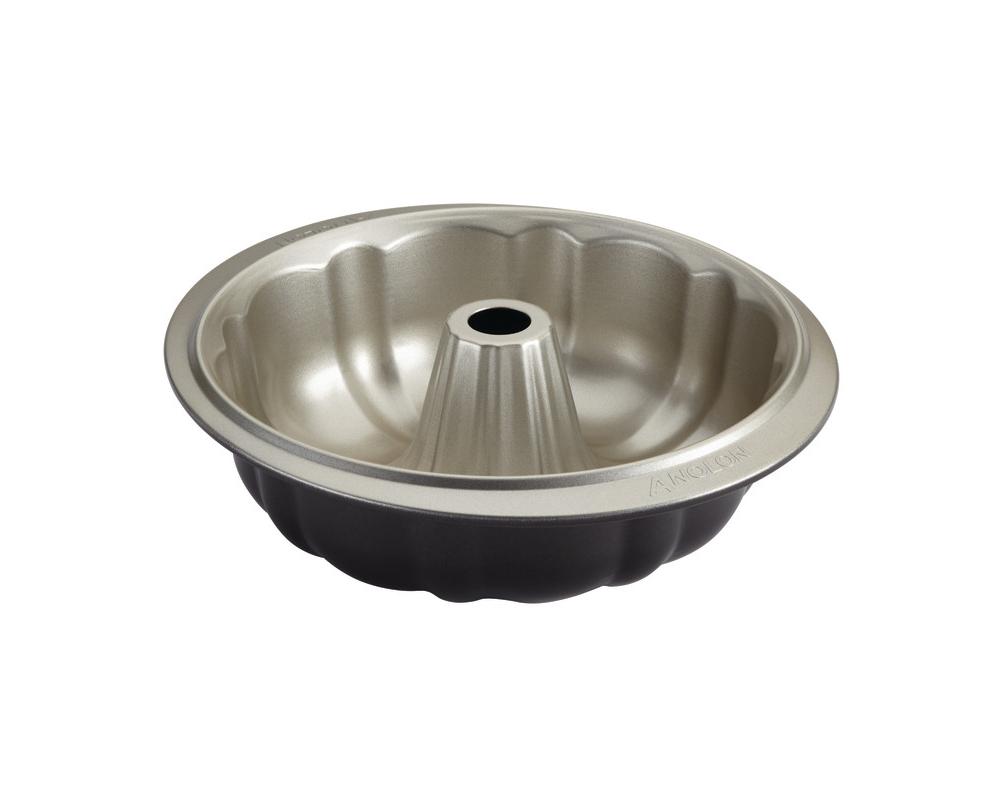 Anolon Nonstick Bakeware Fluted Mold Pan 9.5 Inch Pewter/Onyx