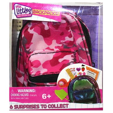 Shopkins - Shopkins Pink Camo Real Littles Backpack with 6 Surprises - Walmart.com - Walmart.com