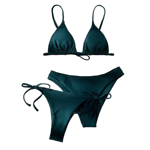 HAPIMO Women's Bikini Set For Beach Vacation And Pool Days Ideal For Summer Water Activities Comfortable For All Style Army Green L
