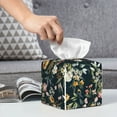 thumbnail image 3 of Honeii 's Watercolor Floral for Leather Square Tissue Box Cover Holder: A Stylish Organizer for Tabletops, Bathrooms, Cars & Offices, 3 of 5