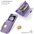 thumbnail image 4 of Women Wallet Purse for Samsung Galaxy Z Flip 5 5G Case Crossbody with Credit Card Holder Strap Lanyard Kickstand Flip Leather Zipper (Purple, Z Flip 5), 4 of 18