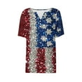 thumbnail image 4 of GERsome 4th of July T-Shirt American Flag Shirts for Women Short Sleeve V-neck USA Print Patriotic Tops Stars and Stripes Tees S-3XL, 4 of 5