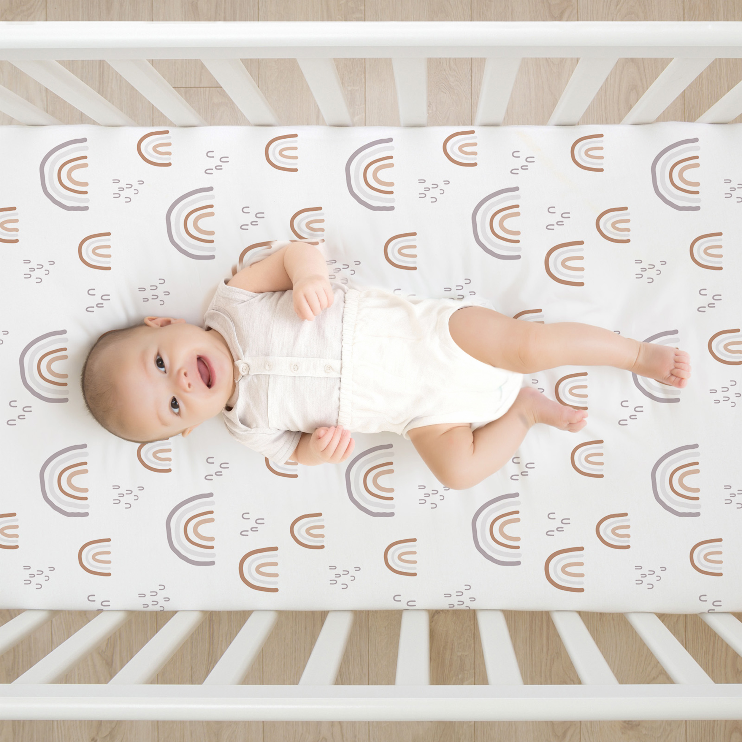 Gllquen Baby Fitted Crib Sheets 2-Pack, Rainbows photo 5