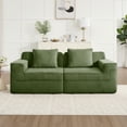 thumbnail image 3 of Jopath Modular Loveseat Sofa,Modern 2-Seat Sofa Couch with Throw Pillows,Corduroy Fabric Cloud Sectional Couch,Green, 3 of 8
