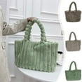 thumbnail image 1 of Bolso tote de tela suave de gran capacidad para mujer | Elegante bolso de hombro | Mango elegante y cómodo | Bolso de tela ligero | Uso diario de moda | 30x24x15 cm | Café Caqui Verde, 1 of 7