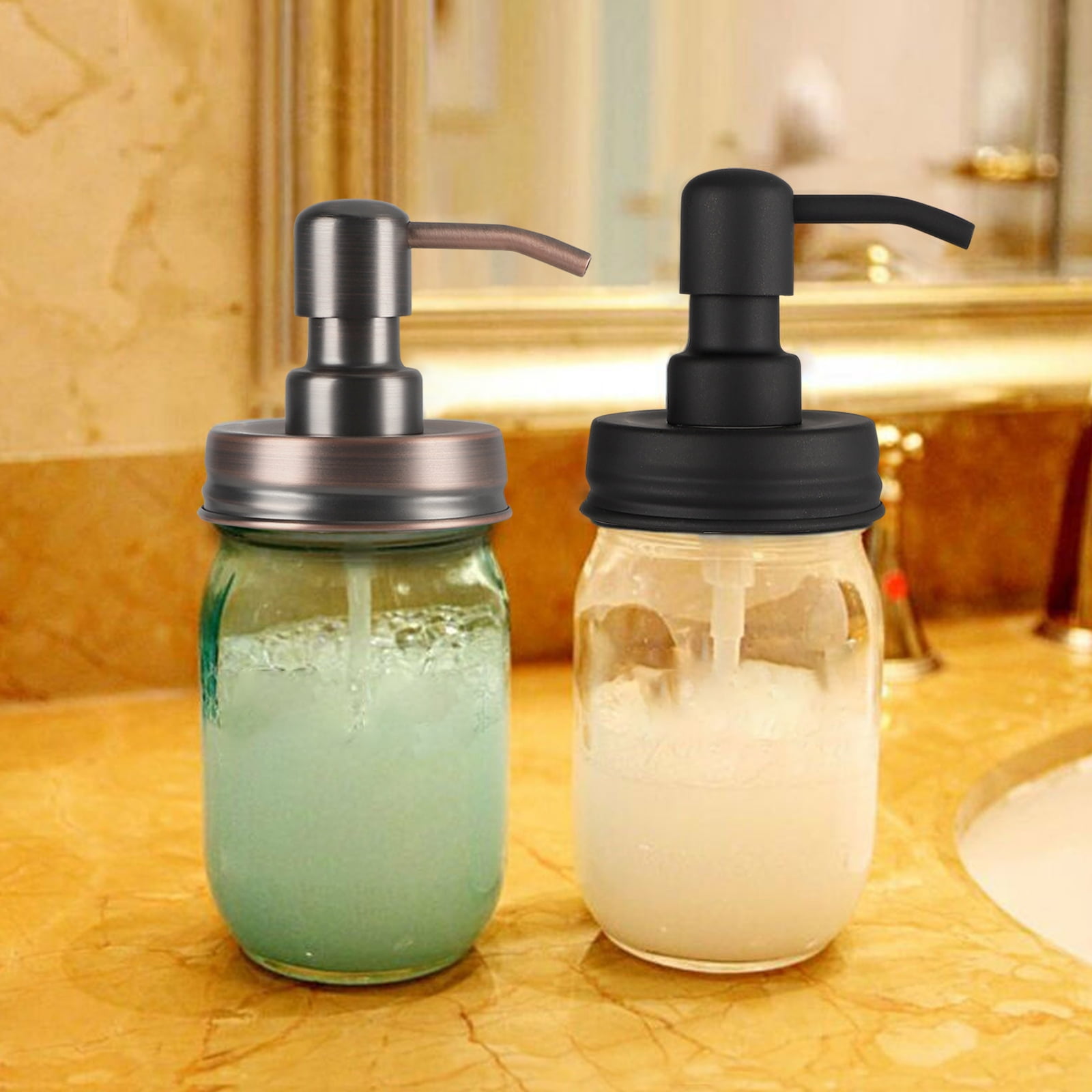 Mason Jar Liquid Soap Dispenser Lids Stainless Steel Soap Pump And Lotion Dispenser Lid