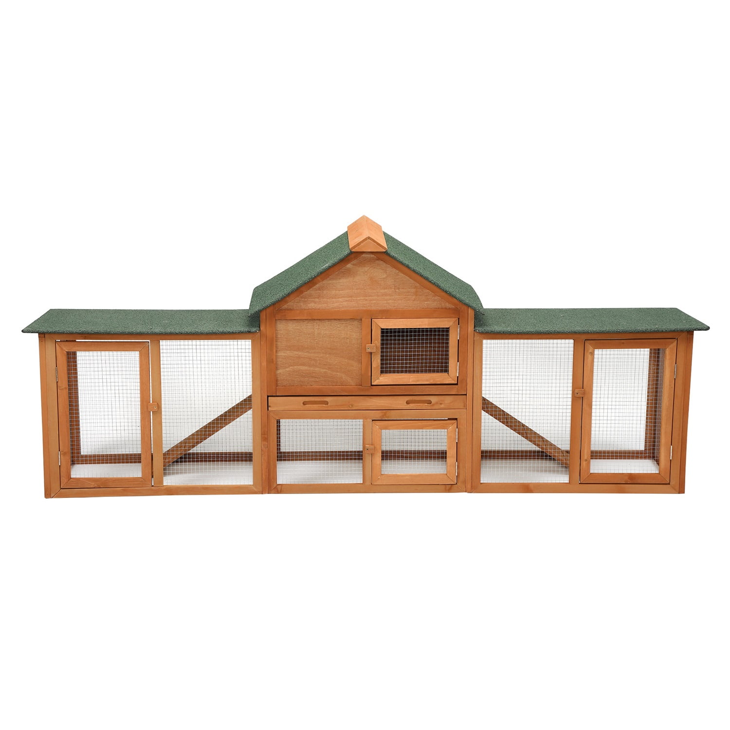 Pefilos 83 Inch Large Rabbit Hutch Indoor and Outdoor Wooden Bunny Cage with a Tray and Runs for Small Animals Pet House Chicken Nesting Box, Orange Pefilos 83 Inch Large Rabbit Hutch Indoor and Outdoor Wooden Bunny Cage with a Tray and Runs for Small Animals Pet House Chicken Nesting Box, Orange