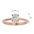 thumbnail image 3 of SuperJeweler 3/4 Carat Oval Shape Moissanite Solitaire Engagement Ring In 14 Karat Rose Gold For Women, 3 of 5