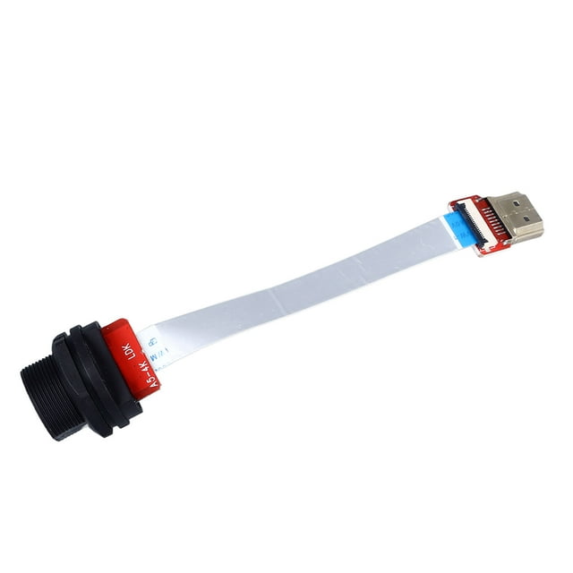 Fyearfly Montaje En Panel Trasero Roscado Conector Hembra A Macho Interfaz Multimedia HD Cable De Extensión FPC Suave Línea De 0,1 M Conector De Montaje En Panel Hembra A Macho Panel Hembra A Macho